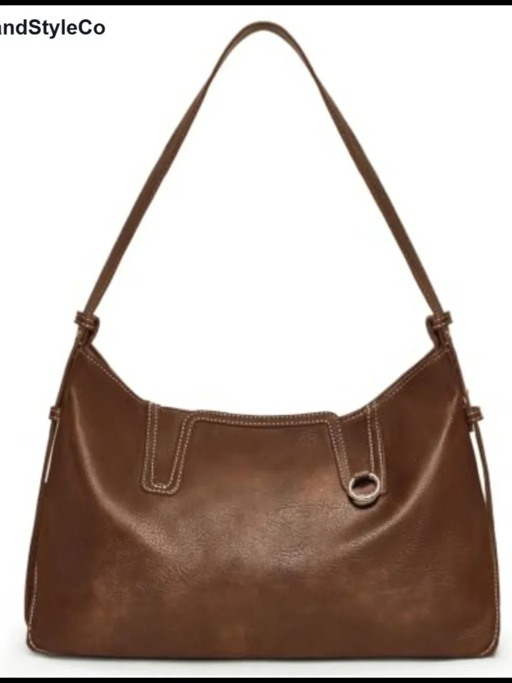 Faux Leather Large Hobo Shoulder Bag Slouchy Tote for Travel Work
